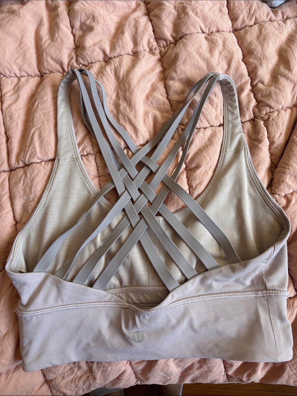 Lululemon Dusty Pink Longline Energy Racerback Strappy Sports Bra